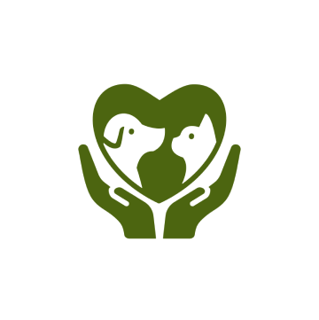 A green heart with two animals in it